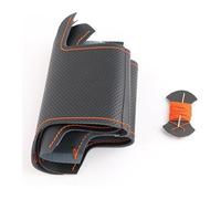 Antideslizante Funda Volante para A4 B7 B8 A6 C6 2004-2011 Q5 2008-2012 Q7 Volante Cuero Trenzado Negro Funda Coche Personalizada DIY(Orange Thread)