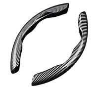 Antideslizante Funda Volante para KIA para Magentis para Mañana para Cubiertas De Dirección Transpirables Protector 2 Uds Cubierta Rueda Coche Fibra Carbono Auto(A/Black)