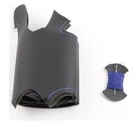 Antideslizante Funda Volante para Toyota E'Z RAV4 para Corolla IM para Scion para Auris Funda De Volante De Cuero Negro Trenzado Personalizada(Blue Thread)