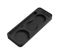 Antideslizante Silicona Café Tamper Mat con soporte de almacenamiento para Espresso Coffee Tool (negro)