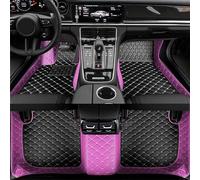 Antideslizantes Alfombrillas Alfombrillas Cuero Suelo Coche Kit Alfombras Almohadillas Los Pies Accesorios para Serie 5 2008-2013 Talonera Goma(Black Purple,RHD)