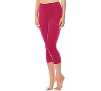 Antie Leggins 3/4 Mallas Deportivas Mujer Pantalones Capri Sin Bolsillos Yoga Pilates Running AN60-101 (Amaranto, S)