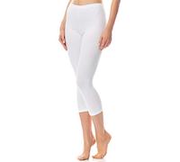 Antie Leggins 3/4 Mallas Deportivas Mujer Pantalones Capri Sin Bolsillos Yoga Pilates Running AN60-101 (Blanco, S)