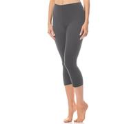 Antie Leggins 3/4 Mallas Deportivas Mujer Pantalones Capri Sin Bolsillos Yoga Pilates Running AN60-101 (Gris, S)