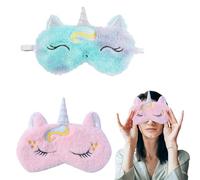 Antifaces para dormir, máscara de ojos unicornio, 2 piezas, gel refrescante, para terapia de frío y calor, alivia la hinchazón y fatiga ocular