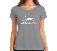 Antifascismo Ratón Antifa Statement - Camiseta para mujer, gris, 3XL