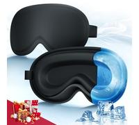 Antifaz 3D refrescante para dormir con gel refrescante 3D y bloqueo de luz 100 %, bolsa de hielo para ojos sin presión para hombres y mujeres que duermen de lado, protector de pestañas para hinchazón,