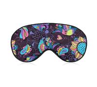 Antifaz 3D supersuave para hombres, mujeres y niños, antifaz para dormir de seda, antifaz para dormir con correa elástica (hermosas flores brillantes Phoenix)