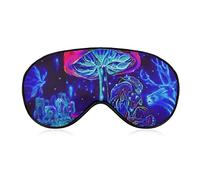 Antifaz 3D supersuave para hombres, mujeres y niños, antifaz para dormir de seda, antifaz para dormir con correa elástica (hongos mágicos, paisaje de cuento de hadas, arte psicodélico)