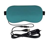 Antifaz calentado - Almohadillas para calentar los ojos | Compresa caliente con grafeno alimentado por USB con 5 ajustes de temperatura y 5 tiempos, diseño de bloqueo de luz de seda Moxa, para seco