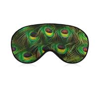 Antifaz cómodo y ligero antifaz para dormir con correa ajustable para siestas, avión, venda de los ojos, juego, almuerzo, viaje, antifaz para dormir, exótico, psicodélico, pavo real, pluma, arte, cubi