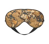 Antifaz con diseño de mapa del mundo manchado antiguo, cómodo, transpirable, ajustable, para hombres y mujeres, ligero, para viajes, yoga, trabajo