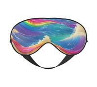 Antifaz con estampado de océano y arco iris, ligera, para viajes, yoga, siesta, meditación, camping, trabajo, relajación