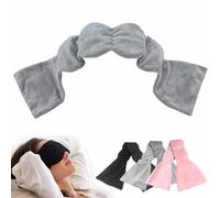 Antifaz Con Peso Para Dormir,Antifaz Opaco Para Dormir Profundo,Antif-Az De Viaje Con Perlas Y AlgodóN,Antifa Largo Y Compacto Usar En Tren Y En Casa,Alivia La Fatiga Ocular(Gris)