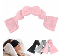 Antifaz Con Peso Para Dormir,Antifaz Opaco Para Dormir Profundo,Antif-Az De Viaje Con Perlas Y AlgodóN,Antifa Largo Y Compacto Usar En Tren Y En Casa,Alivia La Fatiga Ocular(Rosa)