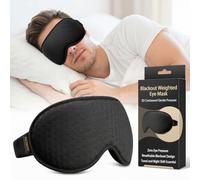 Antifaz con Peso para Dormir, Máscara de Sueño 3D sin Presión en los Ojos, Bloqueo de Luz, Transpirable, Correa Ajustable, para Hombre y Mujer, Viaje en Avión y Turno de Noche, Negro