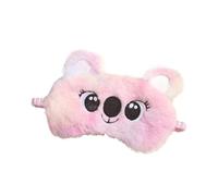 Antifaz de animé de felpa para dormir, lindo koala, máscara para dormir para niños, caricaturas, cubierta de ojos 3D, vendas para los ojos, banda para los ojos de viaje, parche para descanso (rosa, 3