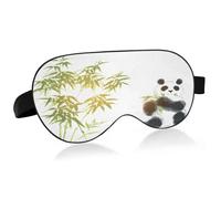 Antifaz de bambú con diseño de panda de acuarela para dormir divertido antifaz para dormir con correa ajustable pintura de lavado de tinta suave y ligero con los ojos vendados para hombres mujeres tra