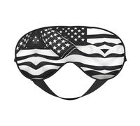 Antifaz de bandera estadounidense en blanco y negro para máxima comodidad para dormir, ajustable, transpirable y elegante, perfecto para sensibilidad a la luz, insomnio
