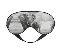 Antifaz de doble cara con estampado de elefante viejo y elefante joven, bloqueo suave y ligero para mejorar la calidad del sueño