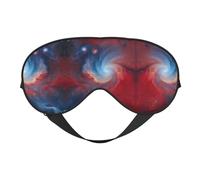 Antifaz de doble cara con estampado de galaxia, rojo y azul, cobertura suave para los ojos, de viaje, para hombres y mujeres