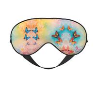 Antifaz de doble cara con estampado de mariposas, cobertura suave para los ojos de viaje, antifaz para dormir para hombres y mujeres