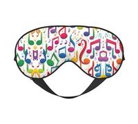 Antifaz de doble cara con estampado de notas musicales coloridas, cobertura suave para los ojos, para viajes, para hombres y mujeres