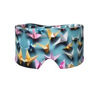 Antifaz de dormir con estampado de grullas de papel de origami, bloquea la luz, suave y cómoda, con diadema de pasta ajustable