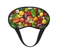 Antifaz de dormir con frutas y verduras frescas para adultos, opaca, cómoda máscara de ojos con bloqueo de luz para viajes, yoga
