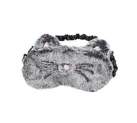 Antifaz de Dormir Gato Negro de Peluche y Seda 1 Pieza