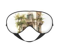 Antifaz de edificio antiguo con rama de olivo romano y estampado griego, cubierta opaca suave para ojos vendados, para mujeres y hombres, noche completa de sueño, viajes