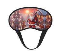 Antifaz de invierno con estampado de Papá Noel para dormir, cómoda, ajustable, perfecta para viajes, meditación y camping