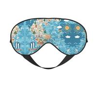 Antifaz de mapa de Grecia para máxima comodidad para dormir, ajustable, transpirable y elegante, perfecto para sensibilidad a la luz, insomnio