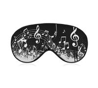 Antifaz de noche con diseño de teclas de piano y notas musicales, transpirable, sin presión, para viajes, con correa ajustable