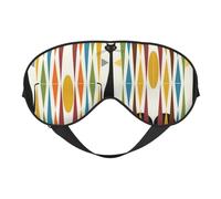 Antifaz de ojo de gato de arte moderno de mediados de siglo, máscara de dormir para hombres y mujeres, máscara para dormir con correa fácil de ajustar, cubierta de ojos de noche para viajes