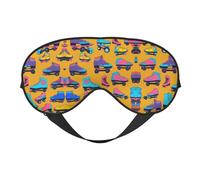 Antifaz de ojos con estampado de patines coloridos, máscara de dormir similar a la seda, máscara de dormir nocturna para hombres y mujeres, para relajarse del sueño