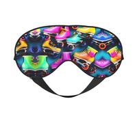 Antifaz de patines coloridos para máxima comodidad para dormir, ajustable, transpirable y elegante, perfecto para sensibilidad a la luz, insomnio