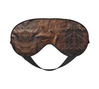 Antifaz de piel de vacuno marrón con impresión artística en ambos lados, cobertura de ojos suave para viajes, máscara de dormir para hombres y mujeres