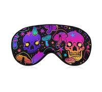 Antifaz de poliéster para dormir compatible con Trippy Mushroom Skull Light Blocking Sleep Mask, suave y cómodo antifaz nocturno para hombres y mujeres, viajes, siesta, trabajo por turnos