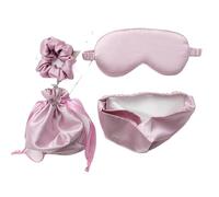 Antifaz De Seda 4 Uds máscara for los ojos conjunto de cuerdas for el cabello máscara de seda for dormir for la noche mujeres hombres adultos relajarse suave siesta cubierta for los ojos descanso vend