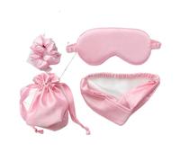Antifaz De Seda 4 Uds máscara for los ojos conjunto de cuerdas for el cabello máscara de seda for dormir for la noche mujeres hombres adultos relajarse suave siesta cubierta for los ojos descanso vend