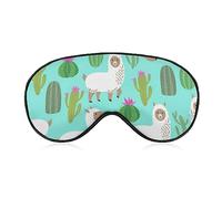 Antifaz de seda Alpaca Cute Llama Baby Pattern Sleep Mask Eyeshade para viajes/siestas/yoga/avión/noche, Sleeping Eye Mask Eye Cover con banda elástica