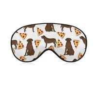 Antifaz de seda Chocolate Labrador Dog Pizza Art Sleep Mask Eye Cover para juegos Party Sleeping Travel, Sleeping Eye Mask Eye Cover con banda elástica