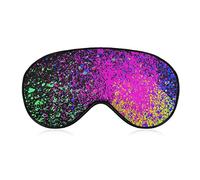 Antifaz de seda colorido pintura acrílica salpicadura Blob en patrón negro antifaz para dormir con los ojos vendados para juegos fiesta dormir viaje, antifaz para dormir cubierta de ojos con correa el