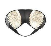 Antifaz de seda con diseño de plumas de ángel, suave, cómodo y ajustable, para dormir