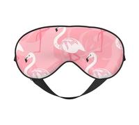 Antifaz de seda con estampado de hojas de palmera de flamenco, cubierta suave con correa ajustable, cómoda para viajes, oficina, siesta