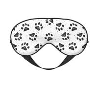 Antifaz de seda con estampado de huellas de perro, suave, cómodo antifaz ajustable para dormir