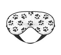 Antifaz de seda con estampado de huellas de perro, suave, cómodo antifaz ajustable para dormir