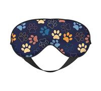 Antifaz de seda con estampado de huellas de perro, suave, cómodo antifaz ajustable para dormir