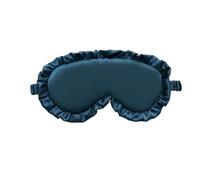 Antifaz de seda con volantes para dormir, cubierta de ojos para dormir, multicolor, parches opacos para dormir mejor para mujer y hombre (azul oscuro)